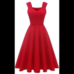 Red pinup swing dress LARGE